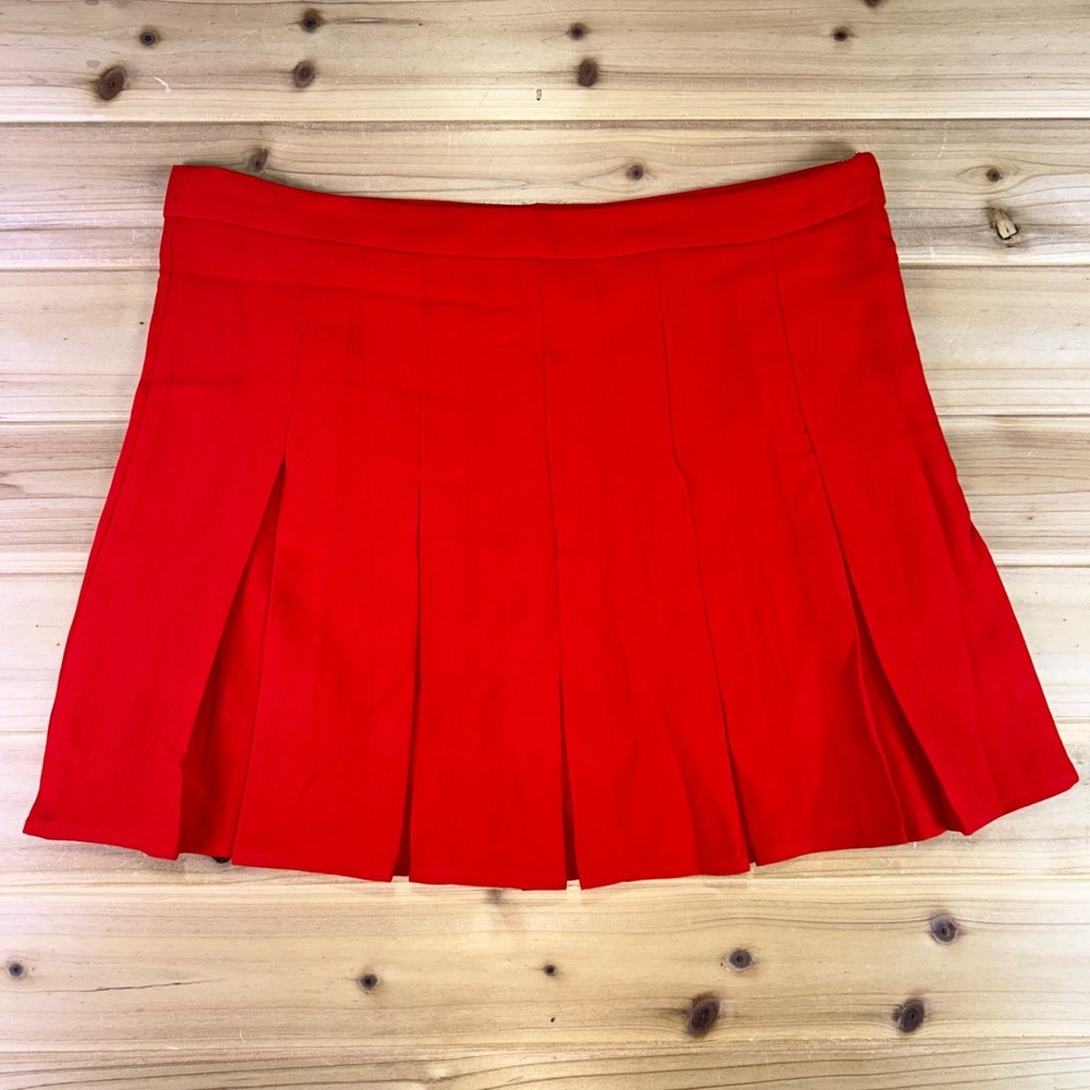 NEW TCEC Skort Womens Large Red High Waisted Pleated Tennis Skirt